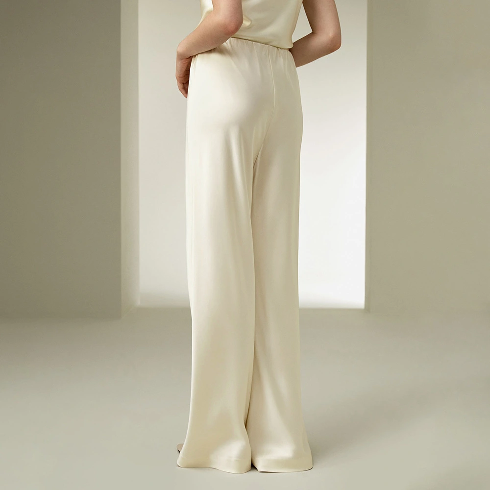 Cross-border Solid-color Satin Trousers European And American Style