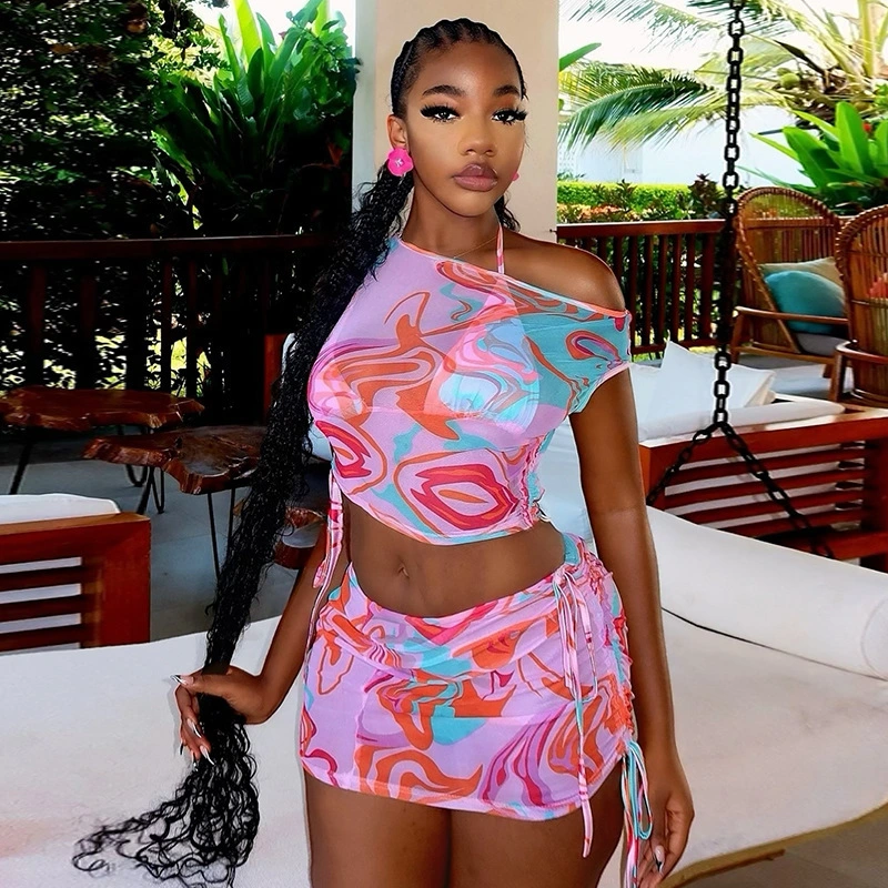 Womens Color-Block Summer Printed Vacation Travel Dress