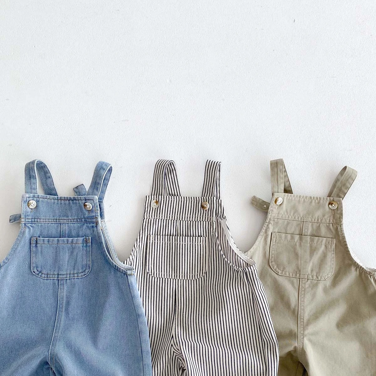 Baby And Toddler Denim Casual Jumpsuit With Straps