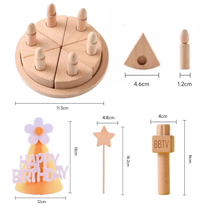 Beechwood Birthday Cake Toy A Wooden Educational Early-learning Toy For Pretend Play And Role-playing
