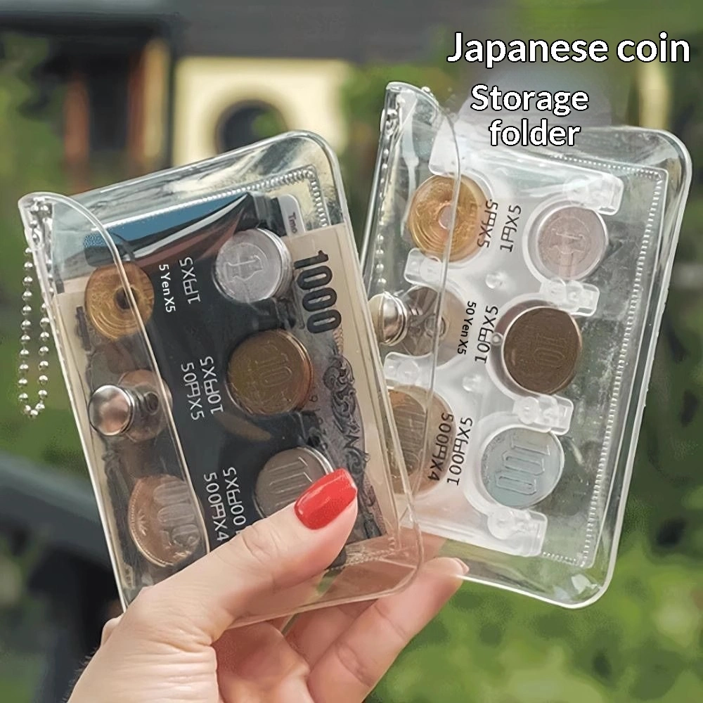 Transparent Portable Holder For Storing Japanese Yen Coins