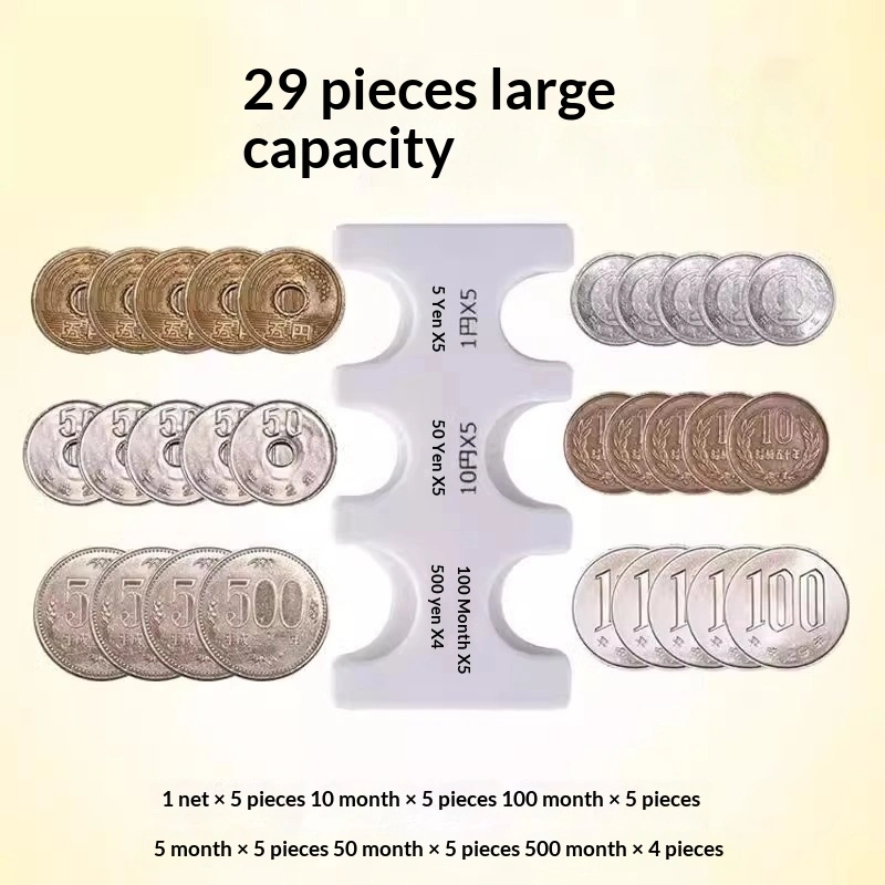 Transparent Portable Holder For Storing Japanese Yen Coins