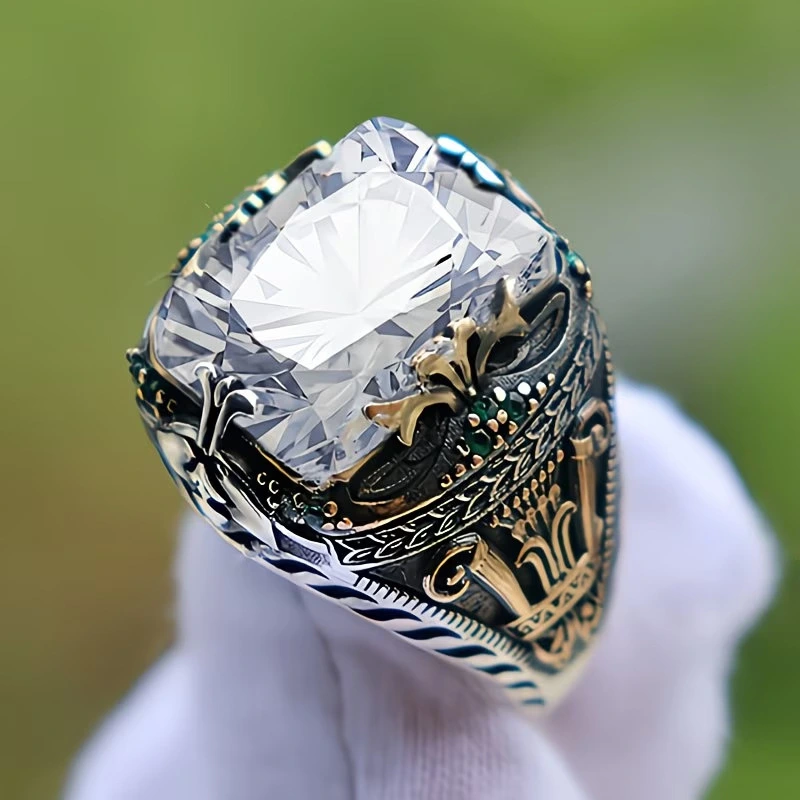Jade Mens Luxury Ring, Unique Vintage And Striking