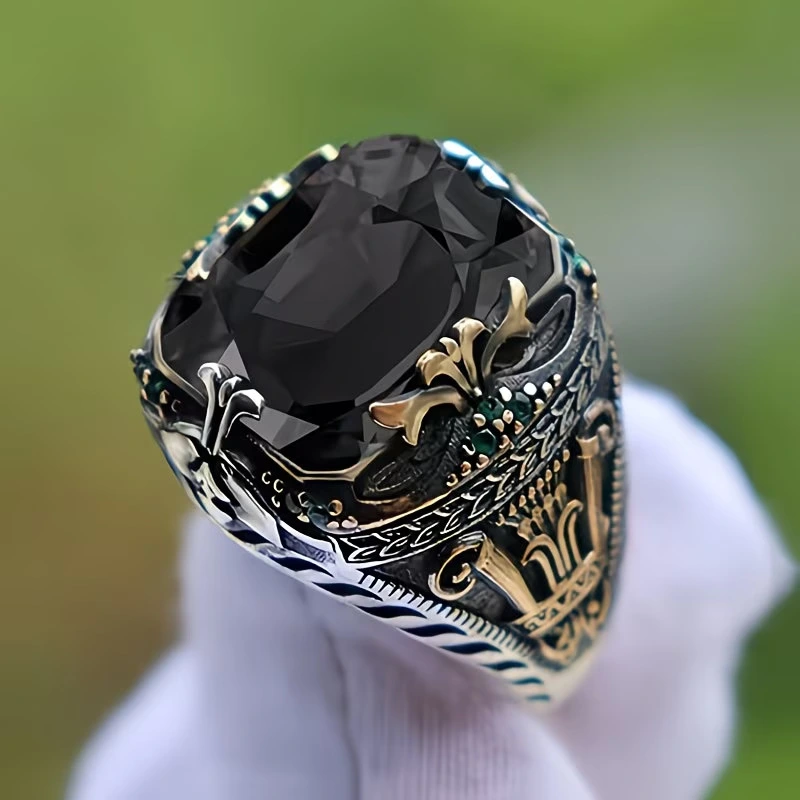 Jade Mens Luxury Ring, Unique Vintage And Striking