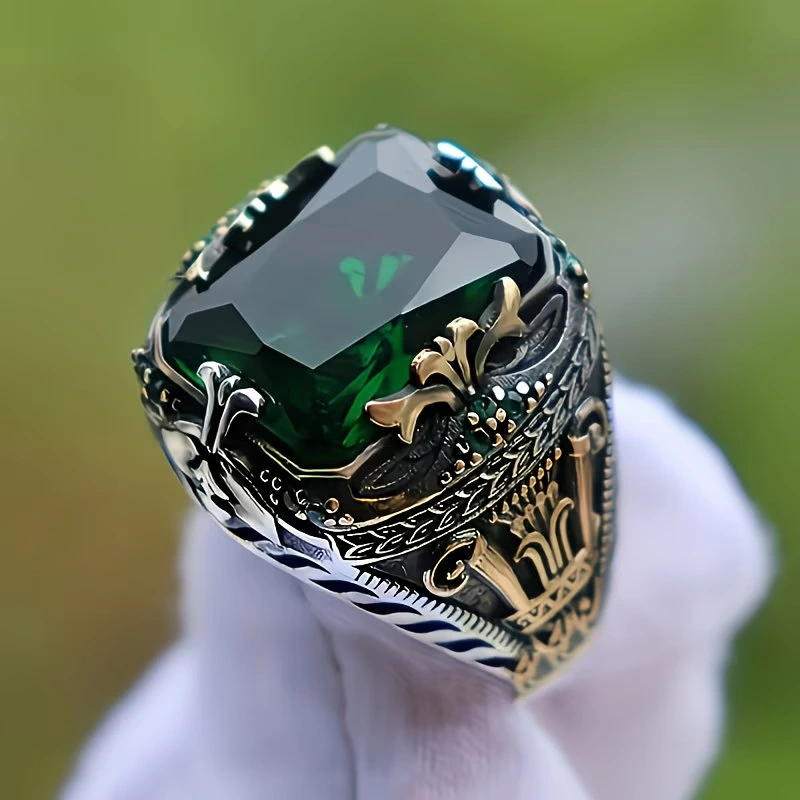 Jade Mens Luxury Ring, Unique Vintage And Striking