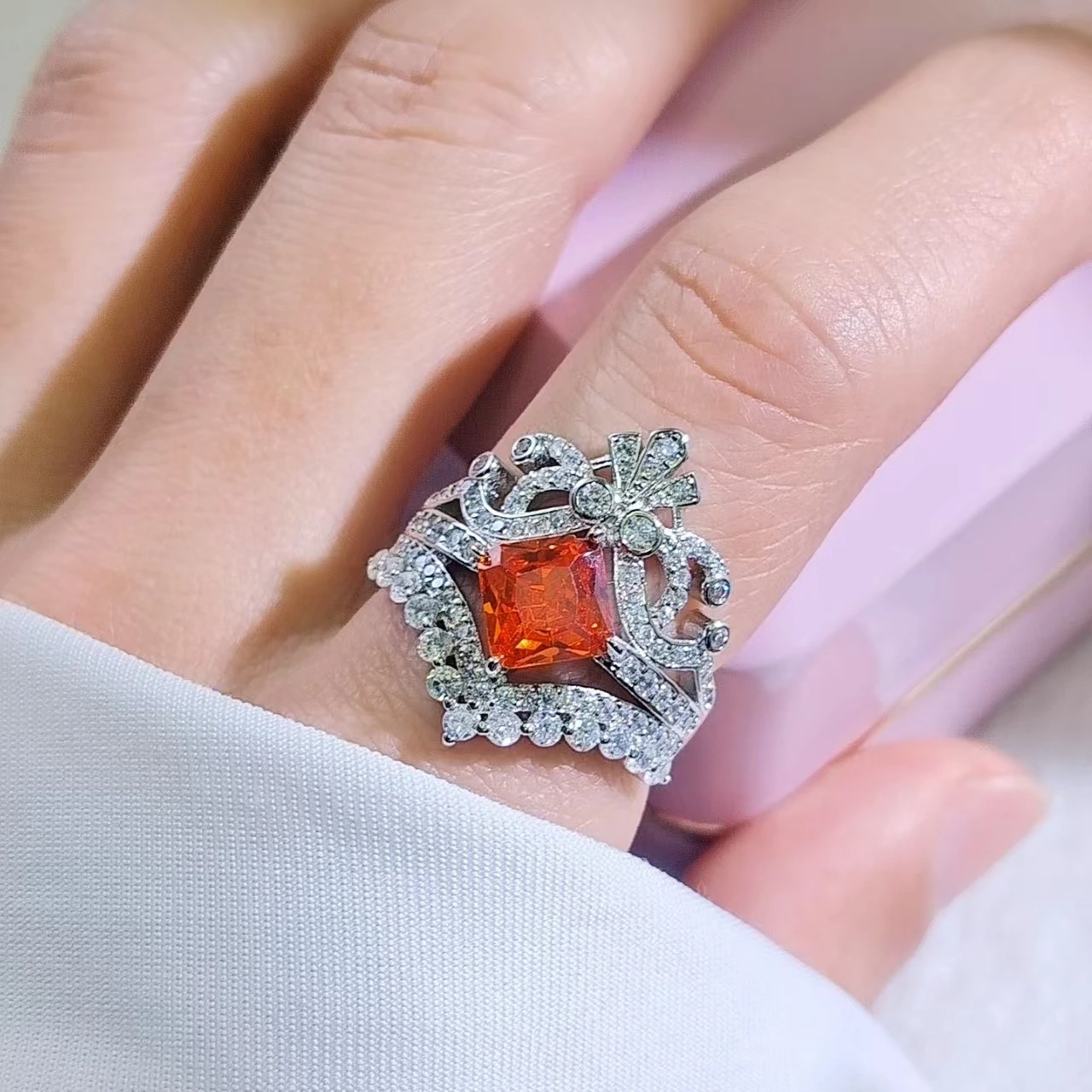 Light Luxury Full-Diamond Moissanite Stackable Ring