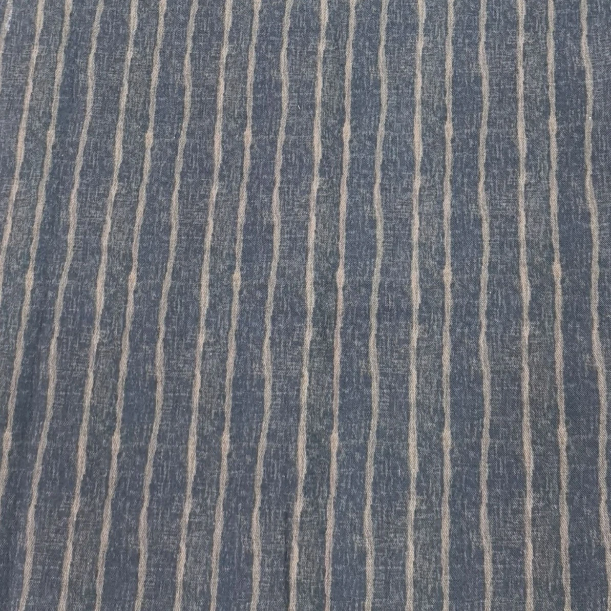 Printed Pure Cotton Hand-woven Plain-weave Fabric With Double Vertical Stripes