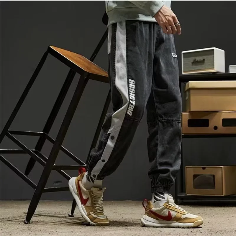 Men's Loose Fashion Color Contrast Overalls