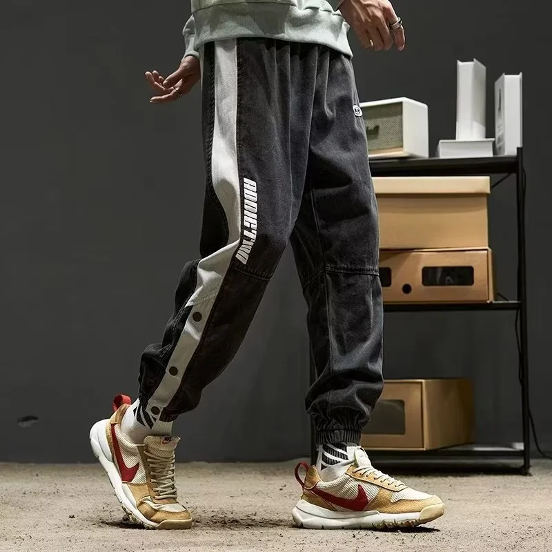 Men's Loose Fashion Color Contrast Overalls