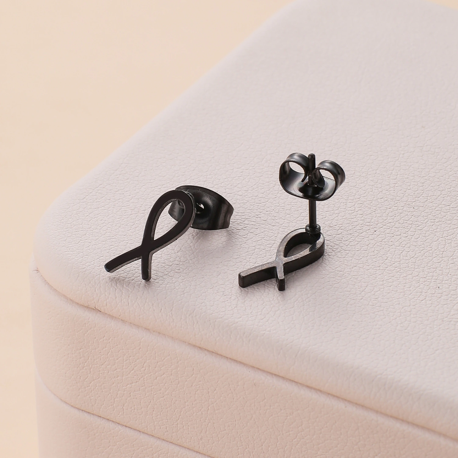 Knotted Scarf Shape Stainless Steel Stud Earrings