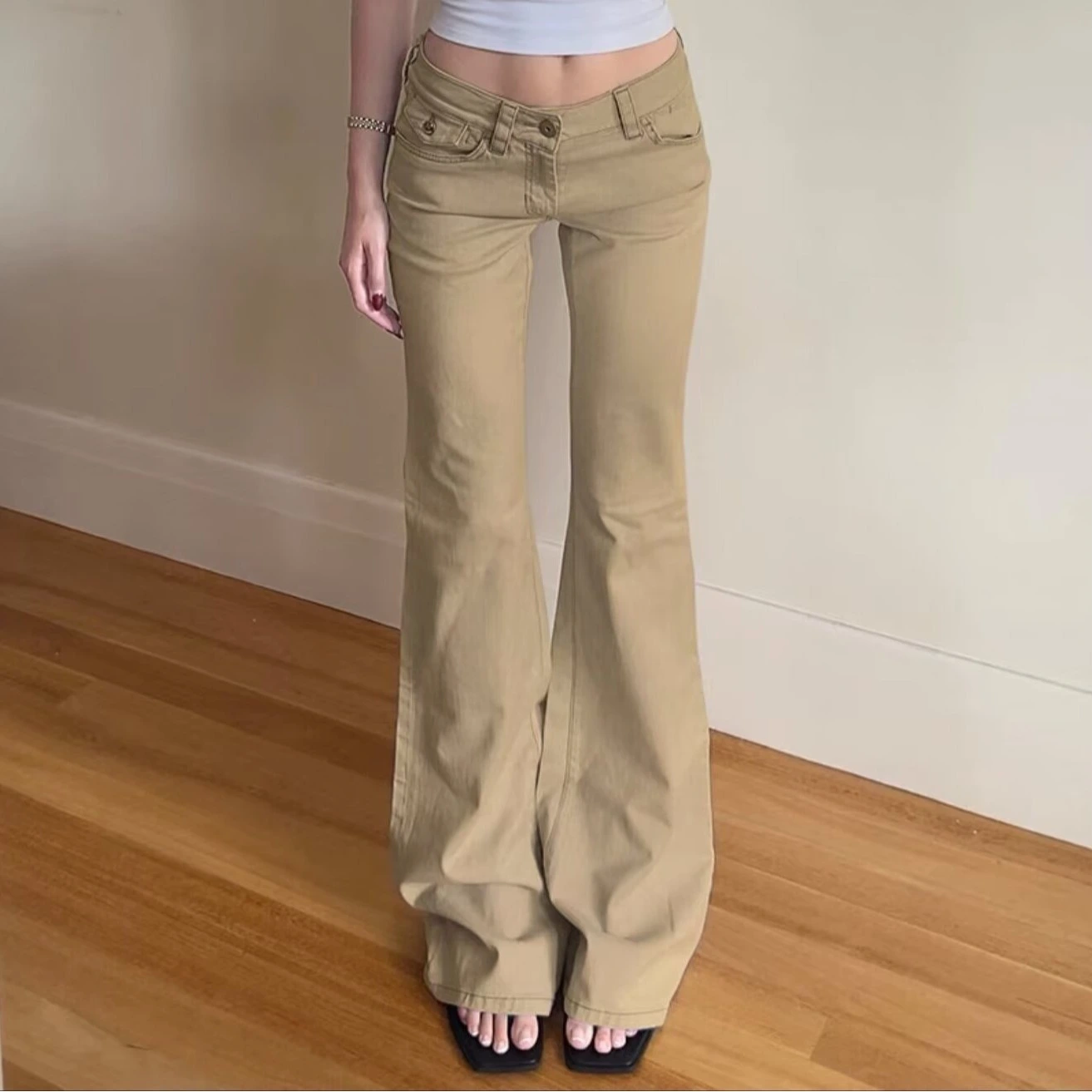 Women's Retro Low-Waist Slimming Drapey Straight-Leg Pants