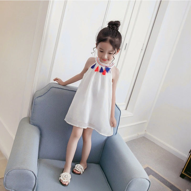 Korean-style Chiffon Baby Elegant Ethnic-style Halter Childrens Dress