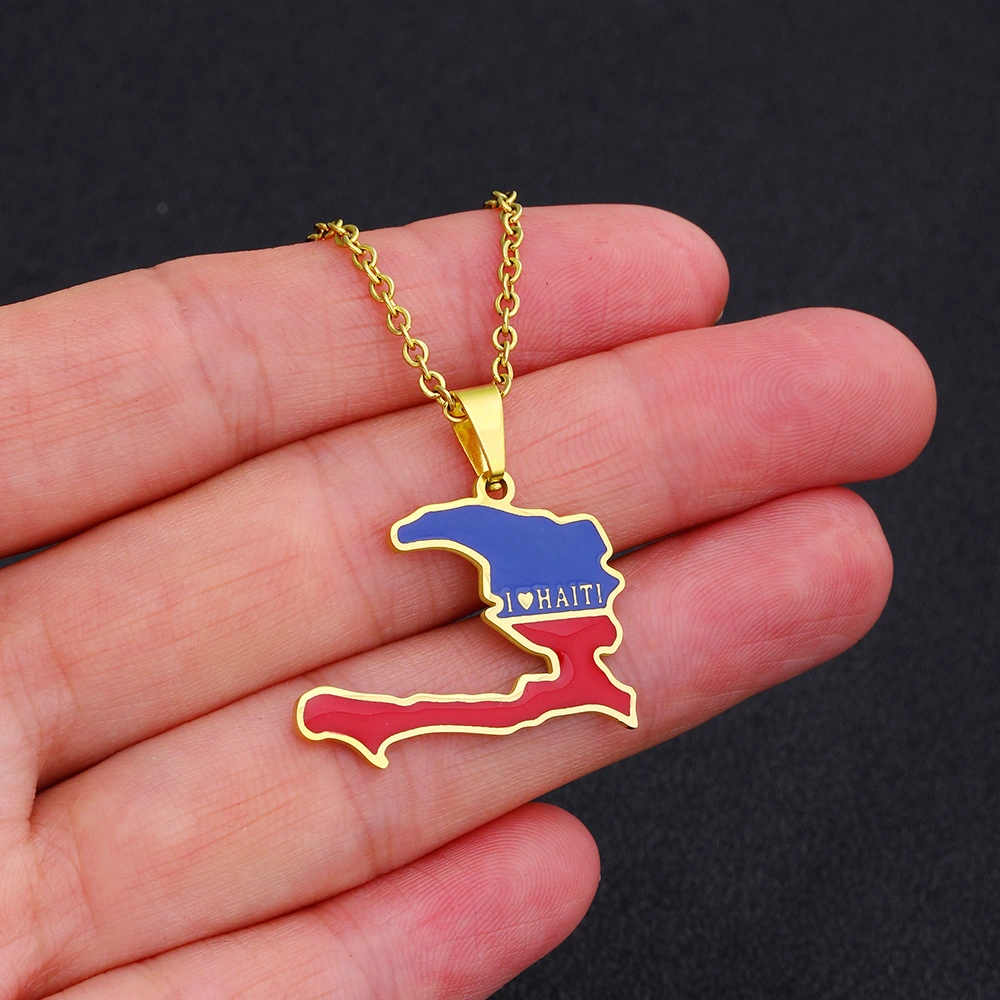 Simple And Versatile Stainless Steel Oil-drip Haiti Necklace
