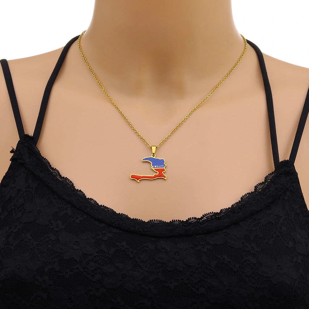 Simple And Versatile Stainless Steel Oil-drip Haiti Necklace