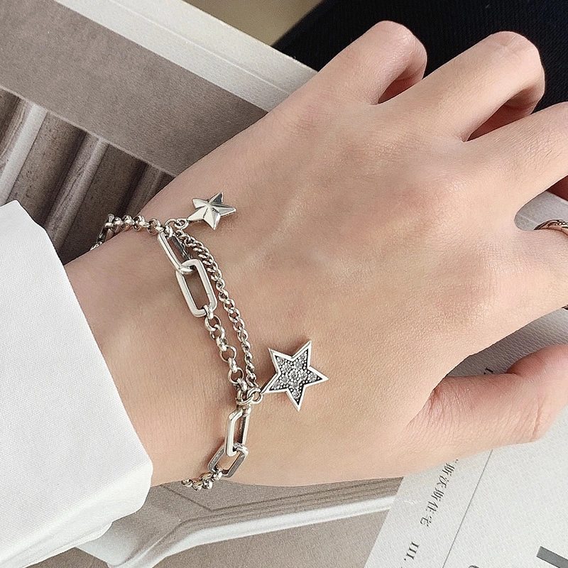 Versatile Arrival Sterling Silver Pentagram Bracelet For Women