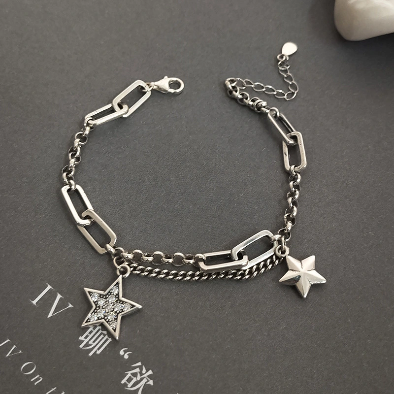 Versatile Arrival Sterling Silver Pentagram Bracelet For Women