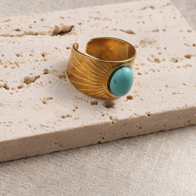 18k Gold-Plated European And American Style Stainless Steel Round Ring