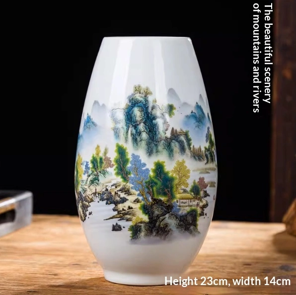 Jingdezhen Ceramic Chinese-Style Flower Vase Ornament