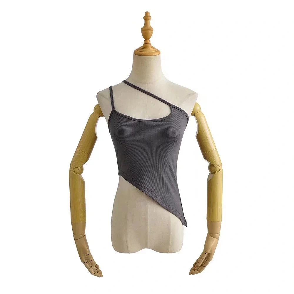 Spicy Girl Elastic Figure-hugging Off-shoulder Asymmetrical Triangle Hem Mini Camisole