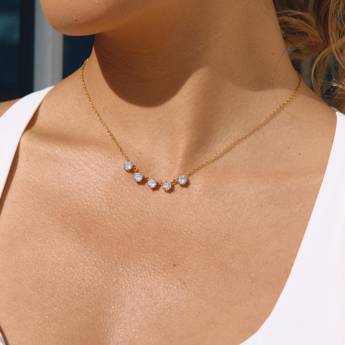 High-end 18K Gold Stainless Steel Delicate Necklace For Women