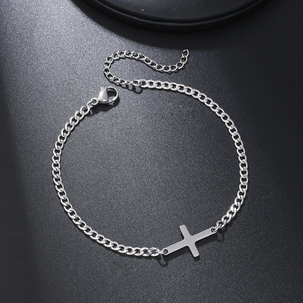 Fashionable Stainless Steel Cross Bracelet For Men