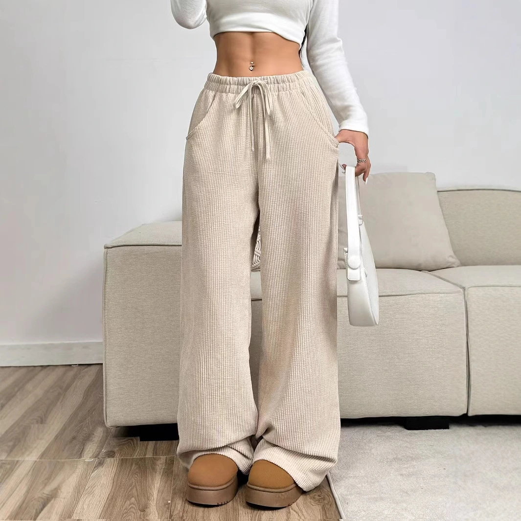 Women's Straight-Leg Lace-Up Casual Pants