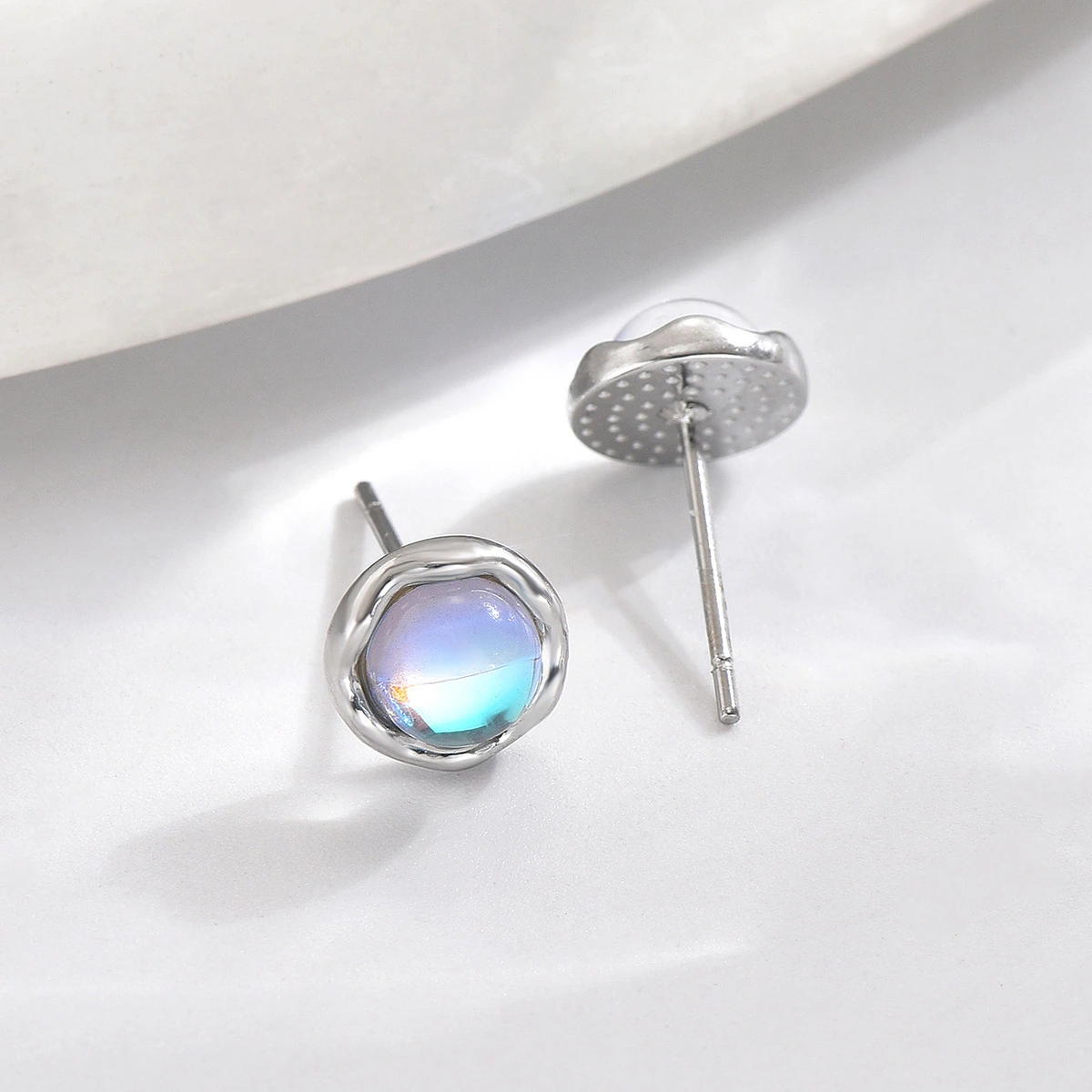 Fashion Moonstone Titanium Steel Earrings For Women