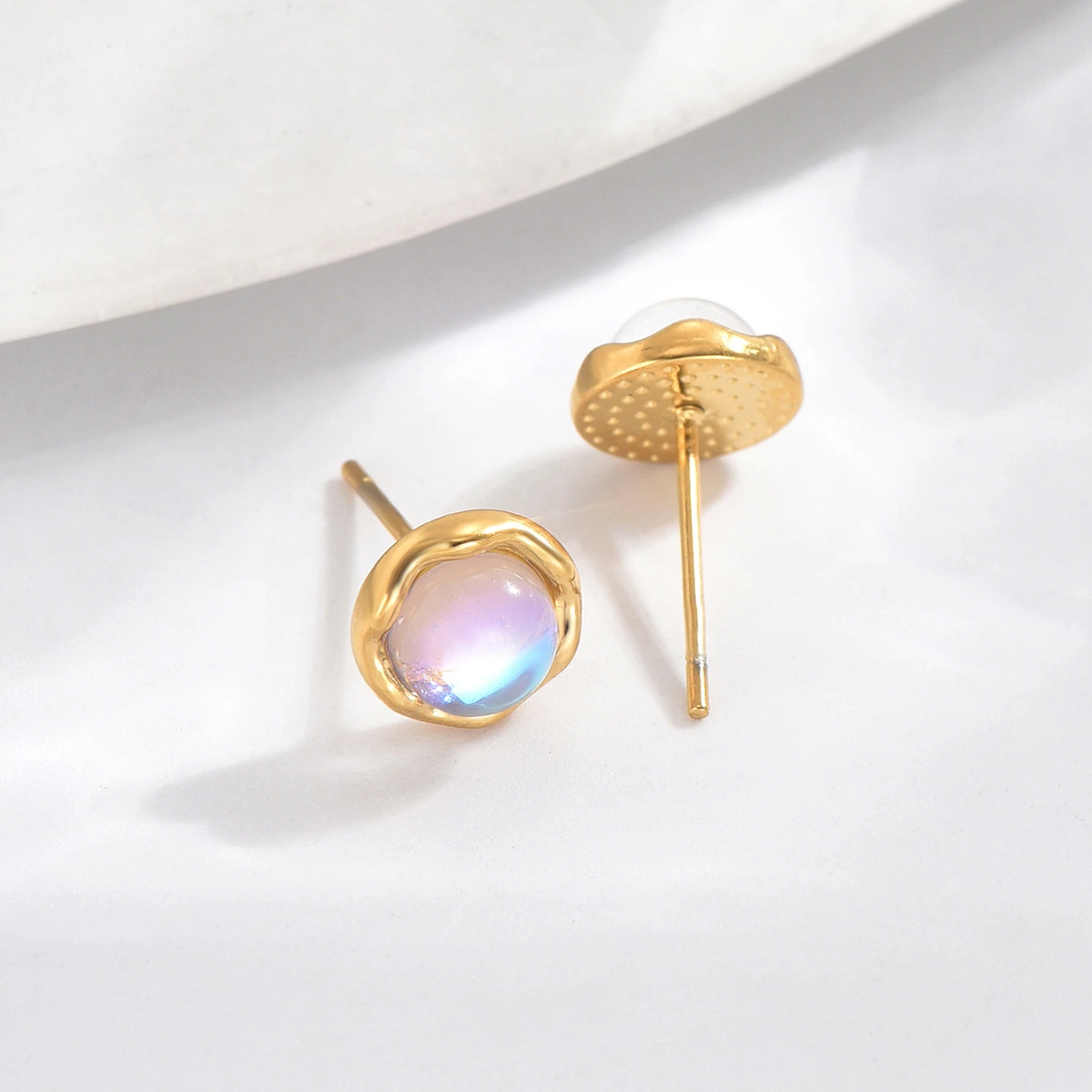 Fashion Moonstone Titanium Steel Earrings For Women