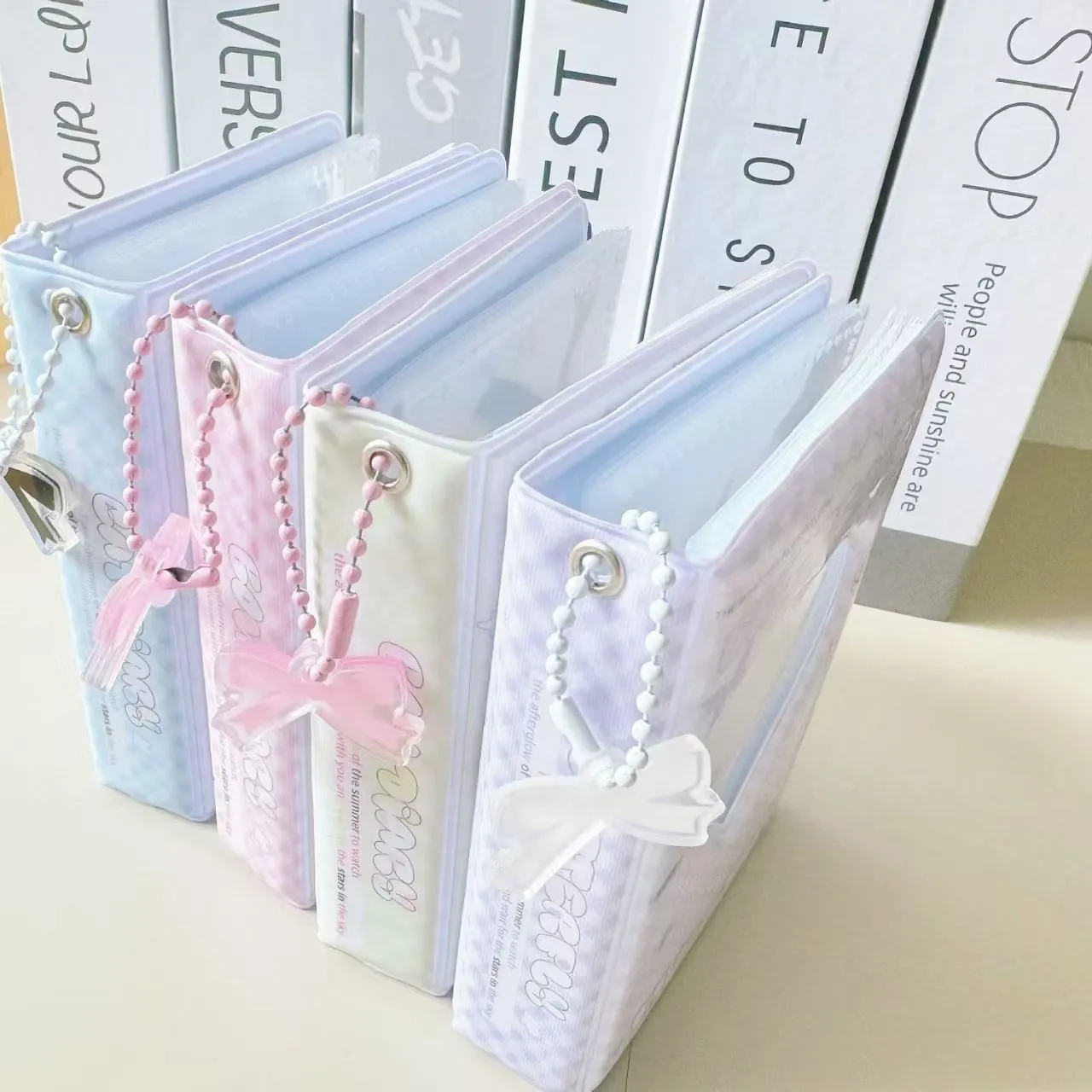 One-grid 3-inch Storage Album Bow-knot Card Holder