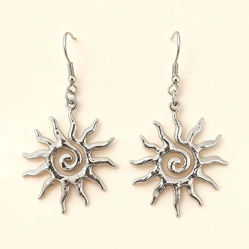 Sun Goddess Golden Hollow-Out Fashionable Minimalist Earrings