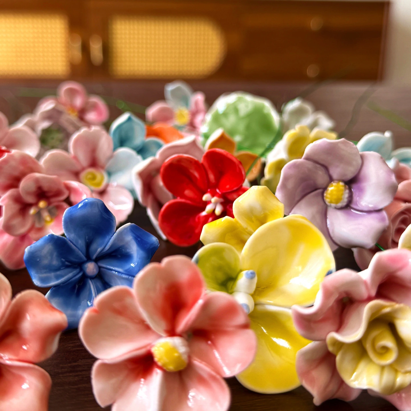 Ceramic Hand-Pinched Flower Creative Decorations