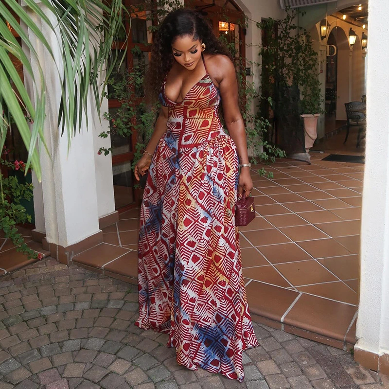 Printed Color-Block Womens Waist-Cinching A-Line Skirt