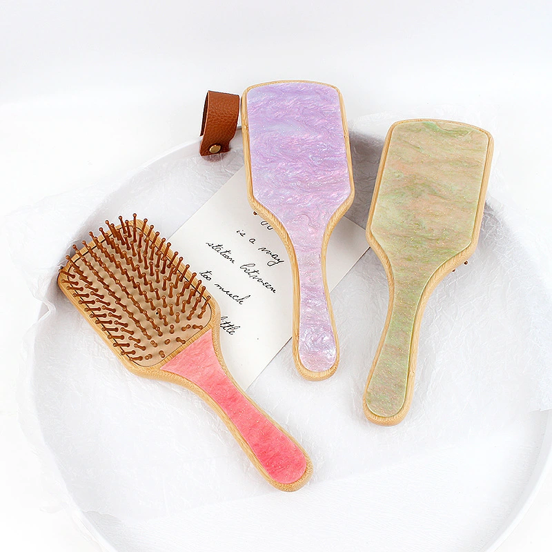 Personalized Name Favors Starry Sky Acrylic Patches And Moso Bamboo Air-Bag Combs