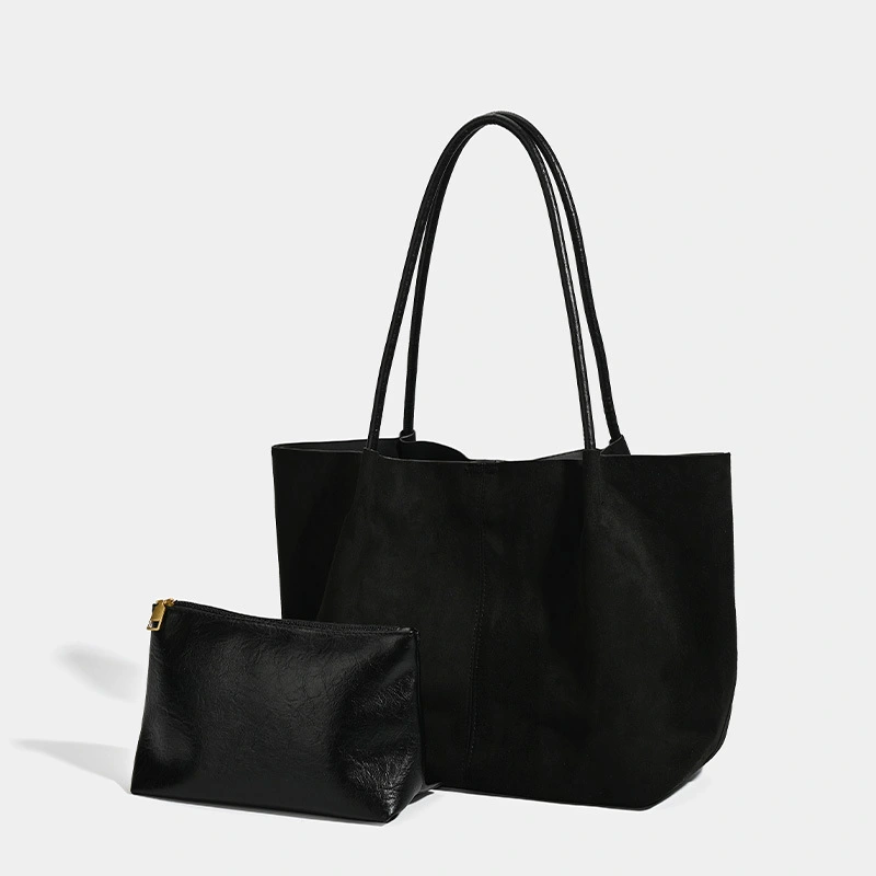 Large-Capacity Retro Suede Shoulder And Handbag Set