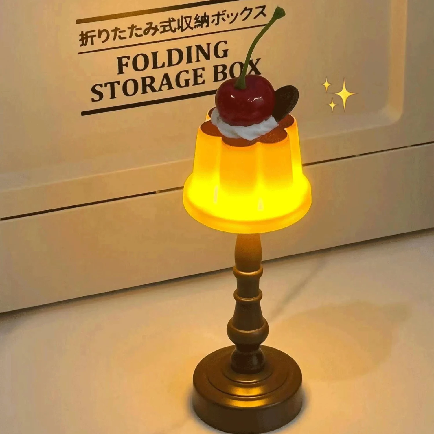Cute Pudding Night Light Dessert Decor Table Lamp