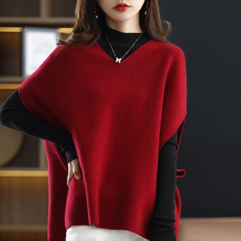 Women's Loose Solid-Colored Casual Knitted Vest