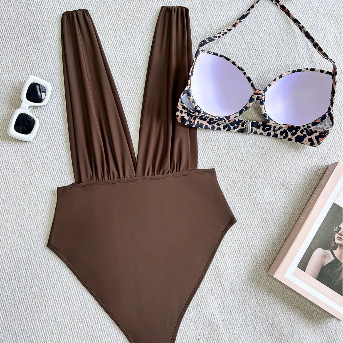2026 Two-Piece Swimsuit Women's Deep V-Neck Beach