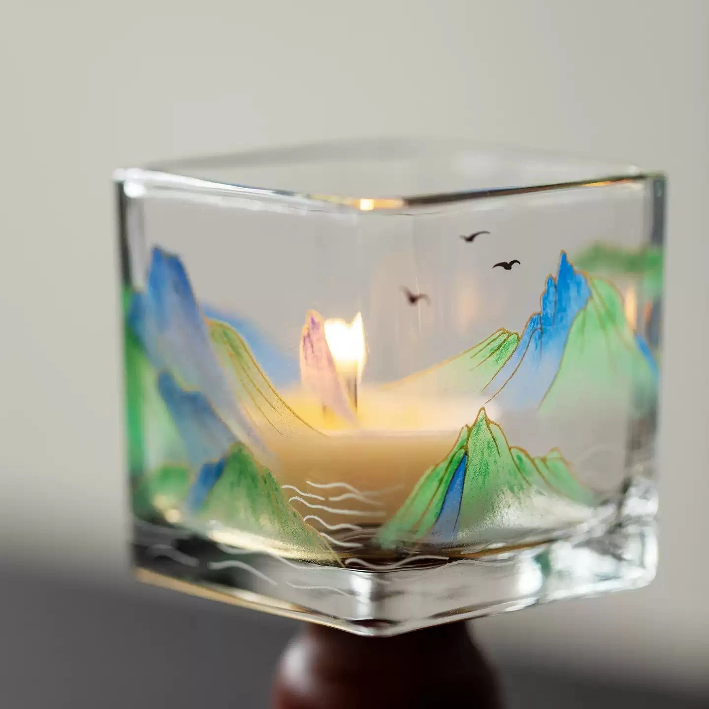 New Chinese-style Creative Elegant Glass Candle Holder