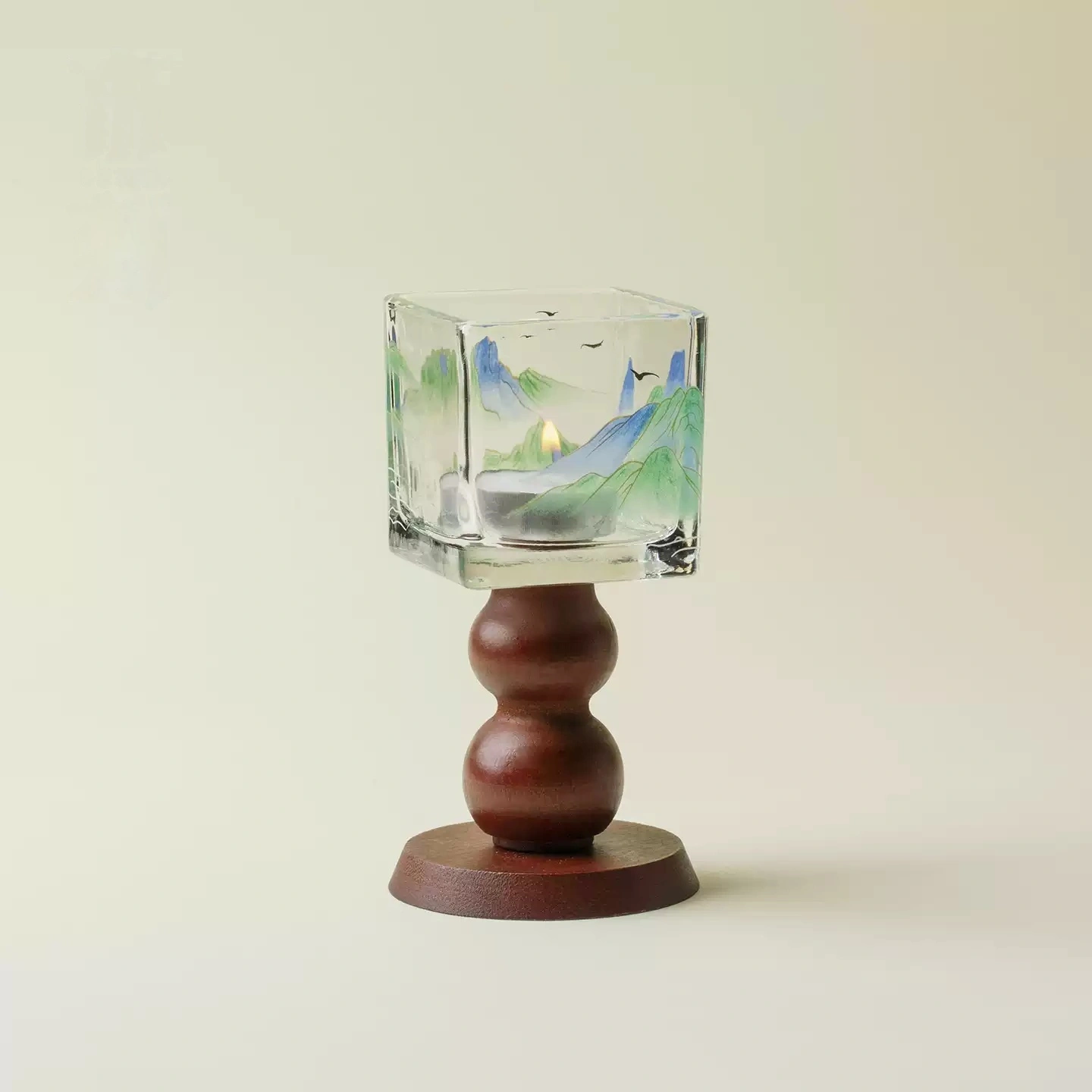 New Chinese-style Creative Elegant Glass Candle Holder
