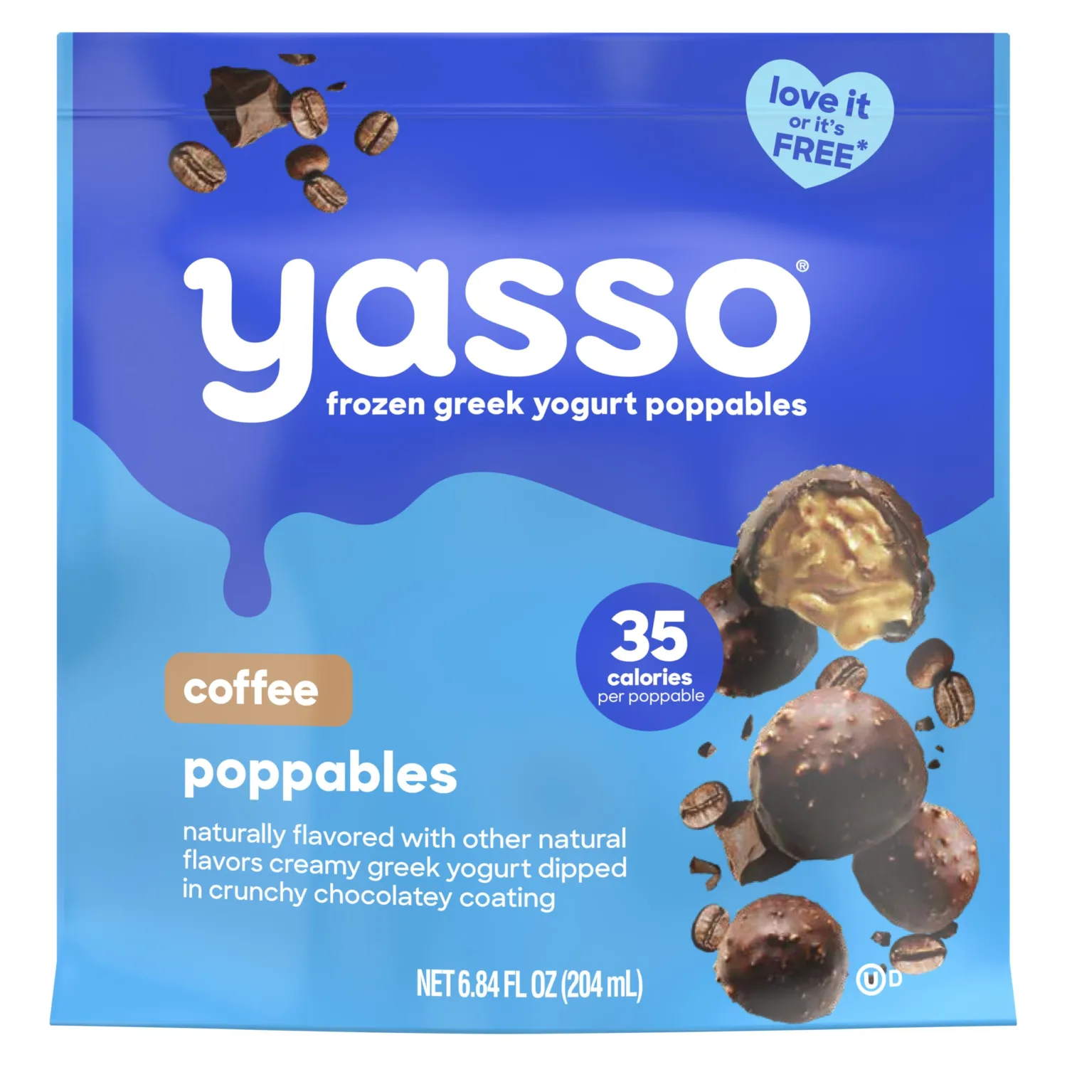 Yasso Frozen Greek Yogurt Coffee Poppables for a ridiculously creamy frozen snack made with the goodness of greek yogurt 6.84 fl oz