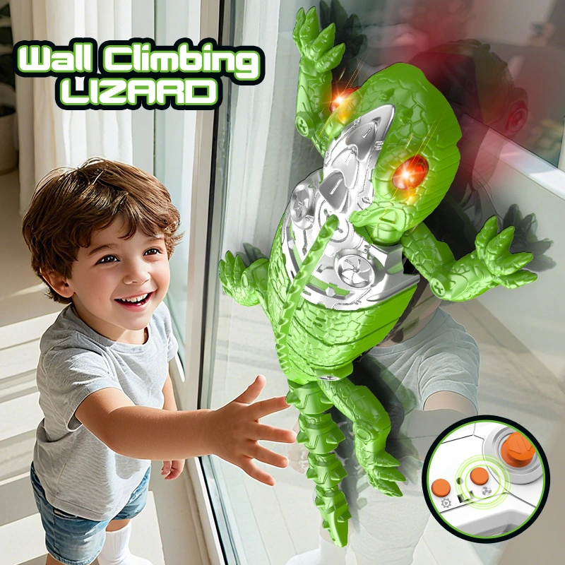Childrens Remote Controlled Wall-Climbing Gecko With Rotation
