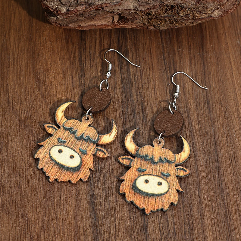 Ox-head High-mountain Cattle Personality Pendant Earrings