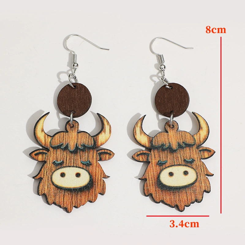 Ox-head High-mountain Cattle Personality Pendant Earrings