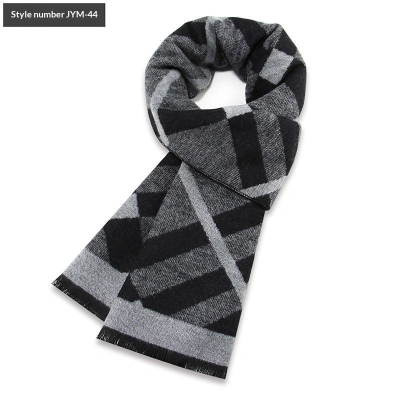 Mens Wool-Blend Plaid Scarf Winter Warmth & Extra Thickness