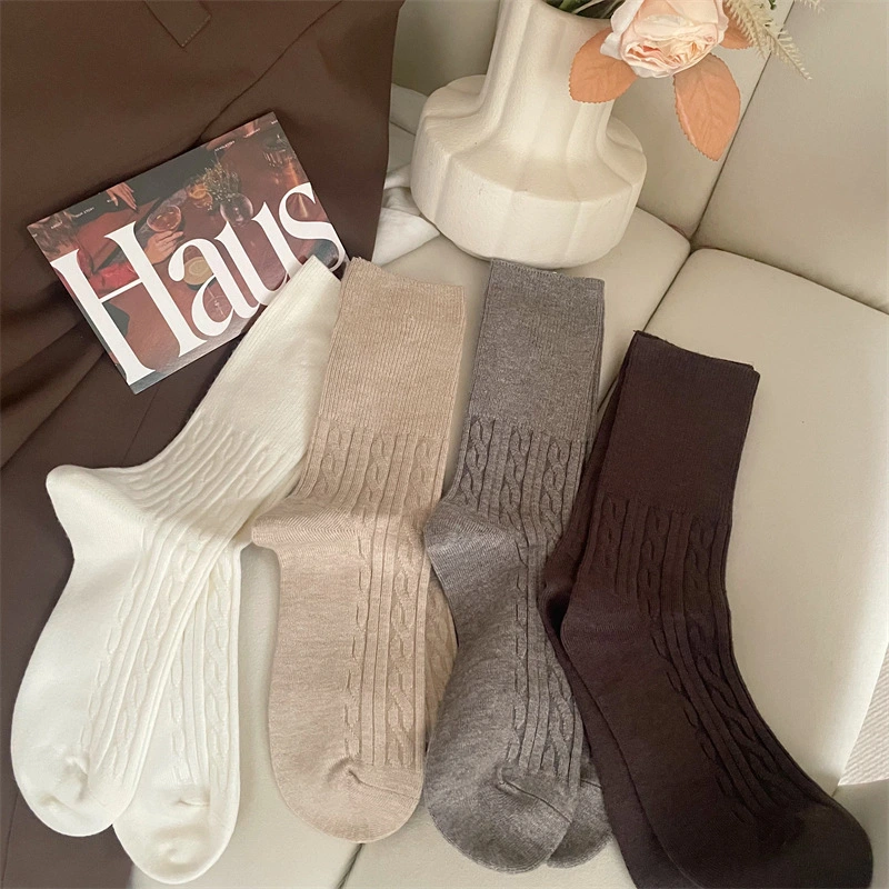 Women's Autumn Winter Wool Thickened Warm Mid-Calf Socks