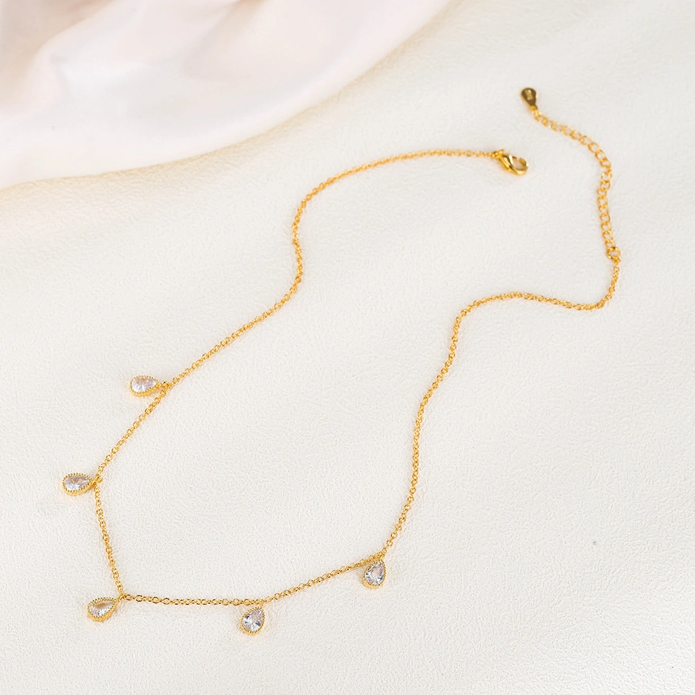 Special Interest Light Luxury Micro-inlaid AAA Zircon Earrings Necklace Set Women's Accessories
