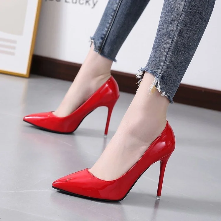 Pointed Stiletto Low-cut Heel Shoes Plus Size Women