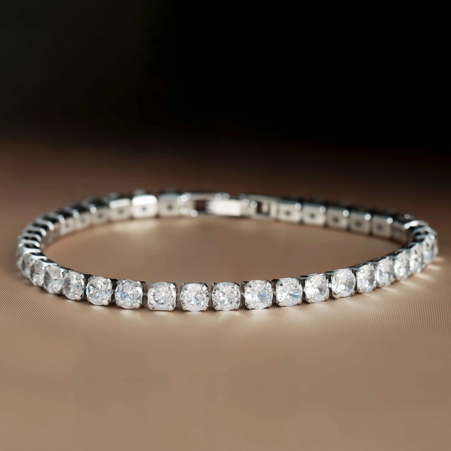 Lightweight Luxury Fully Diamond-encrusted Copper Bracelet