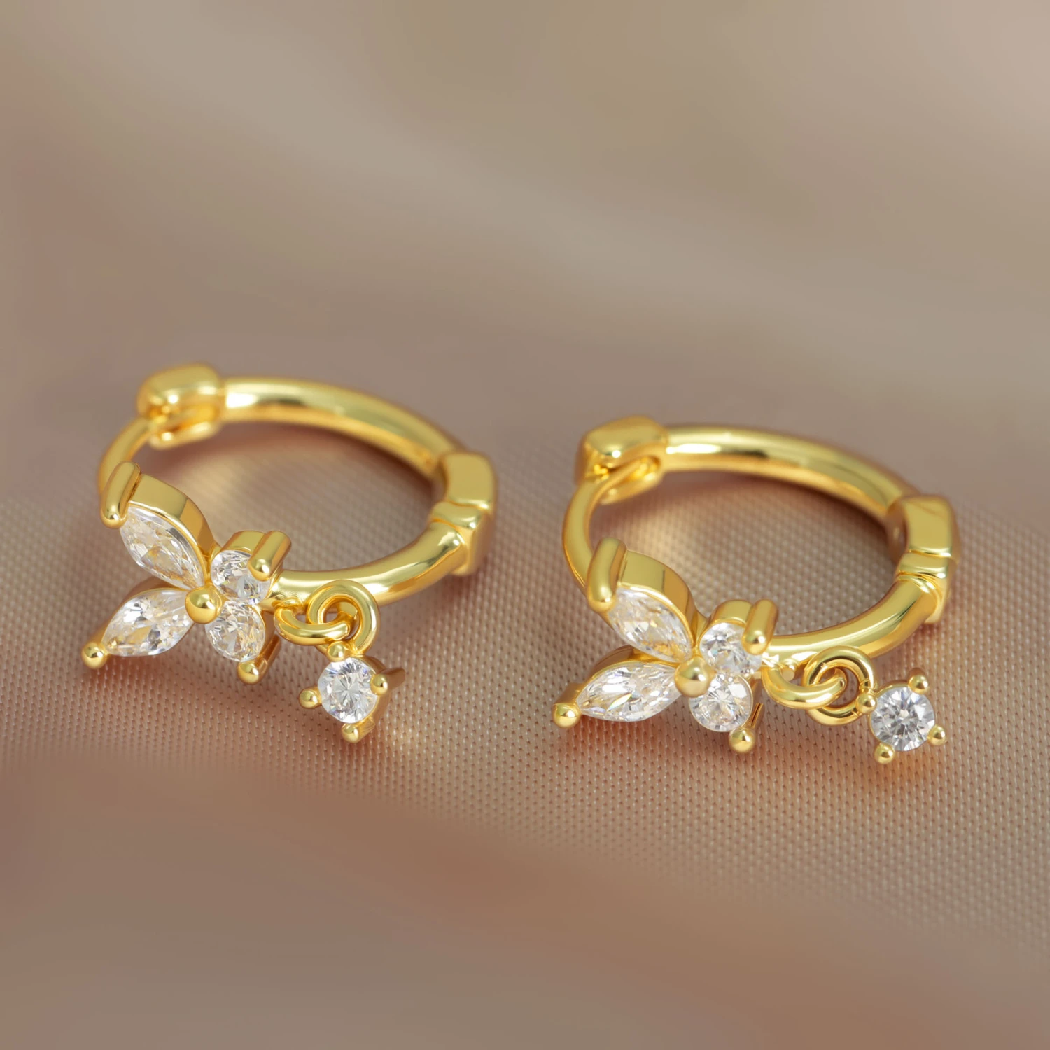 European And American-style Fashionable Copper Earrings Subtly Luxurious