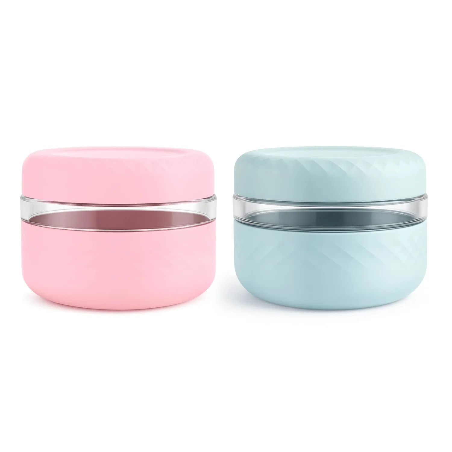 2 Pack 16 oz Glass Lunch Bowl Containers with Lids | Leak & Spill Proof, BPA-Free, Microwave & Dishwasher Safe, Airtight Meal Prep & Food Storage Jar for Lunch, Salad, Soup, Oats, Stew, Yogurt